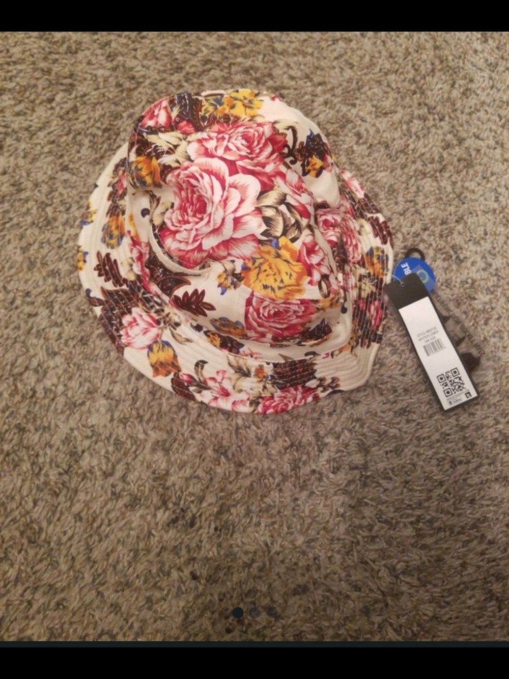 Women's Floral Sun Hat in Cream with Pink & Yellow Roses